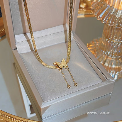 Women's Design Sweater Chain Elegant High Sense Titanium Necklaces