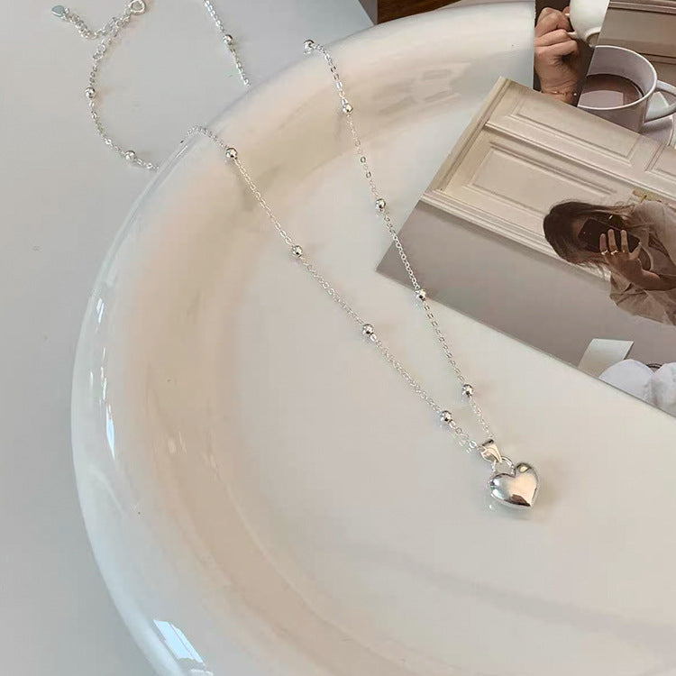 Sier Love Metal Female Niche Retro Necklaces