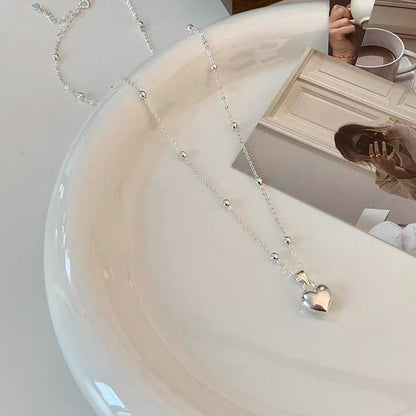 Sier Love Metal Female Niche Retro Necklaces