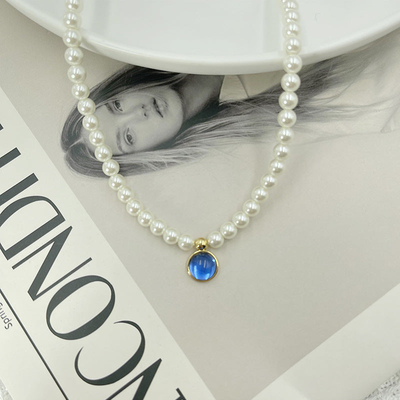 Women's Design Clavicle Chain Birthstone Lucky Stone Necklaces