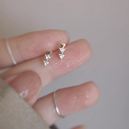 Fairy Straight Row Triangle Female Niche Geometric Earrings