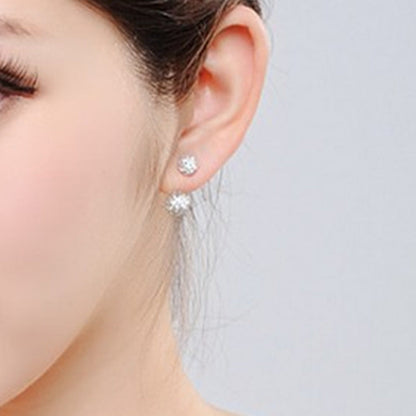 Style Classic Sterling Sier Diamond Ball Earrings