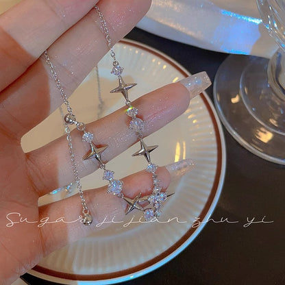 Cool Stars Zircon Female Style Niche Design Titanium Steel Necklaces