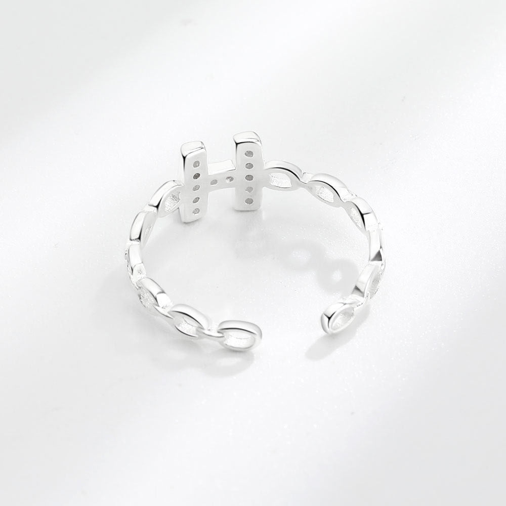 Women's Korean Style Simple Letters Open Personalized Rings