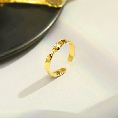 Twisted Simple Cold Style Aperture Open Rings
