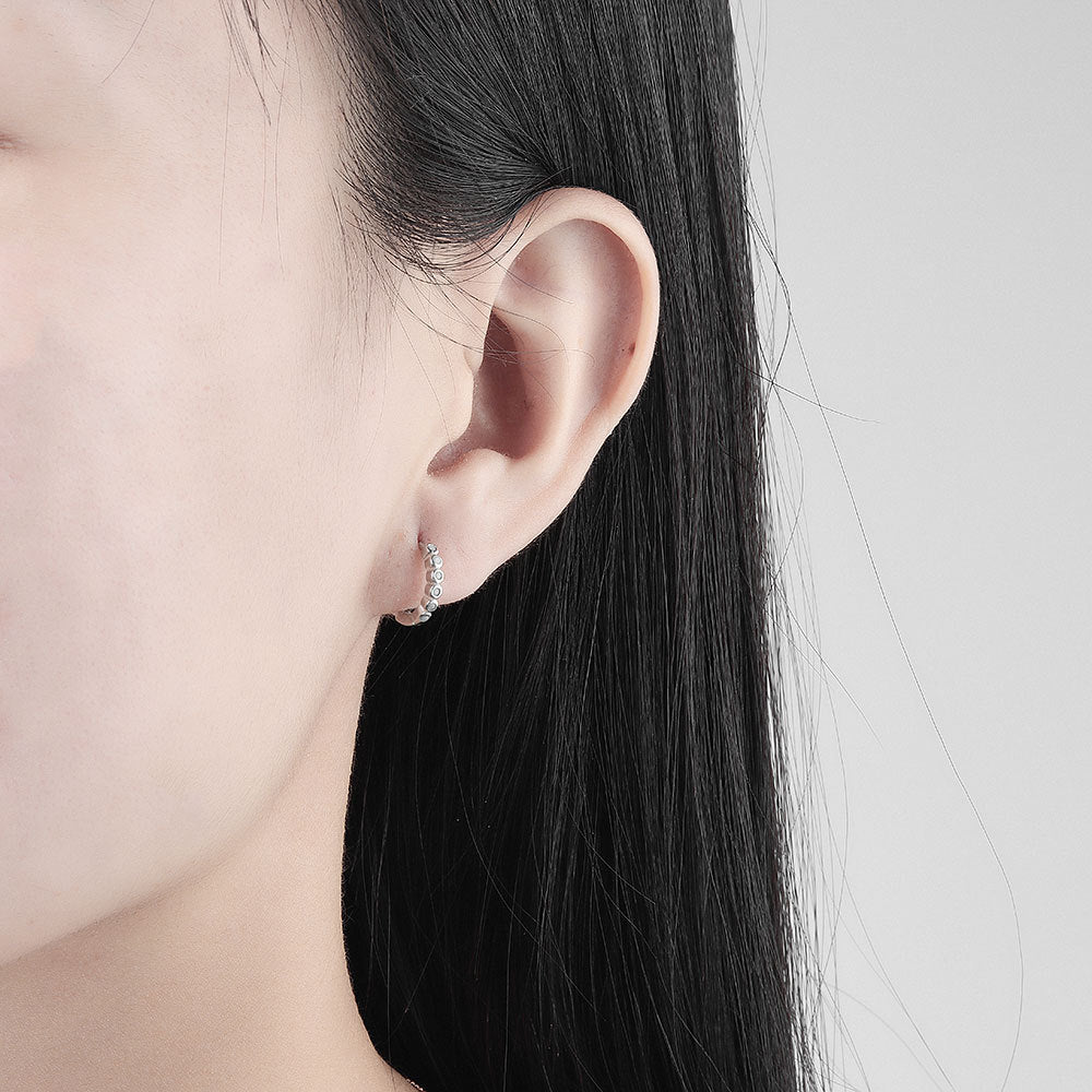 Style Blue Pine Zirconium Gold Exquisite Small Earrings