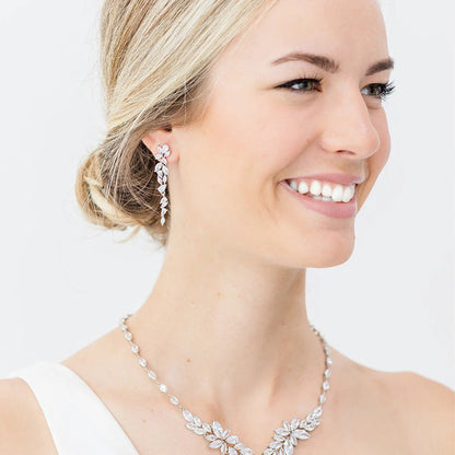 Women's Copper Studded With Zircon Luxurious Style Earrings