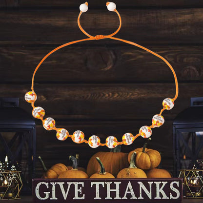 Maple Leaf Printed Wooden Beaded Female Necklaces