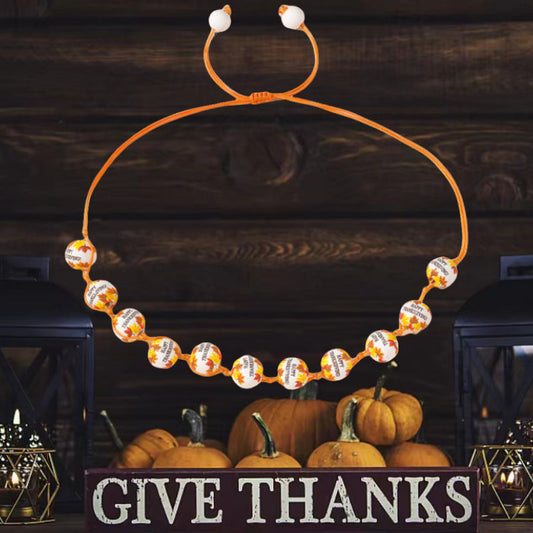 Maple Leaf Printed Wooden Beaded Female Necklaces