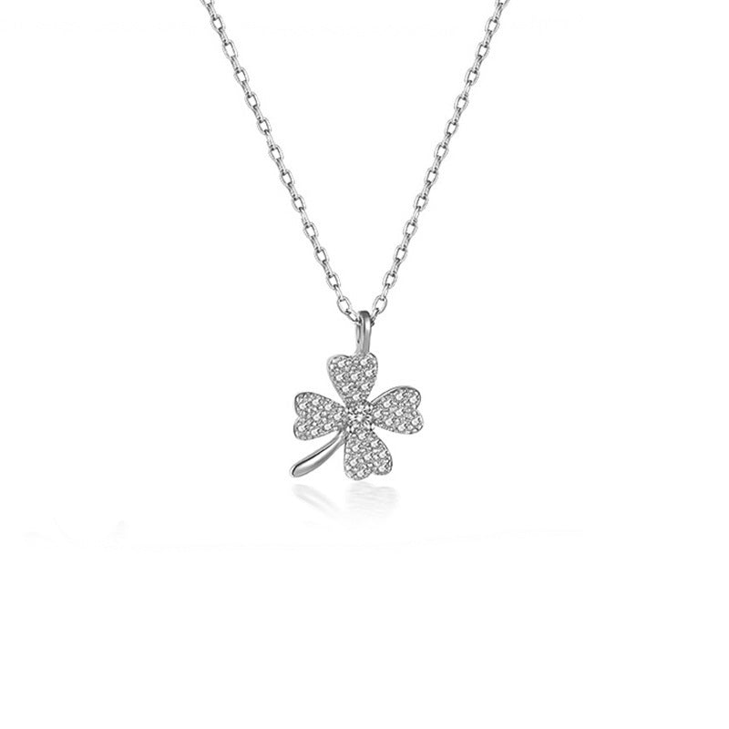 Women's Clover Korean Style Niche Design Light Necklaces