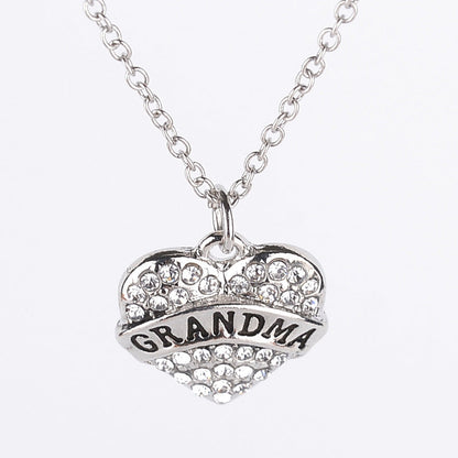 Simple Letter Family Member Full Diamond Necklaces