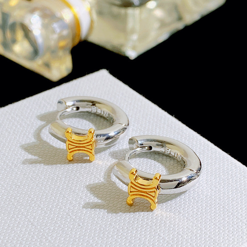 Arc Cold Wind Metal Touch Pigment Earrings