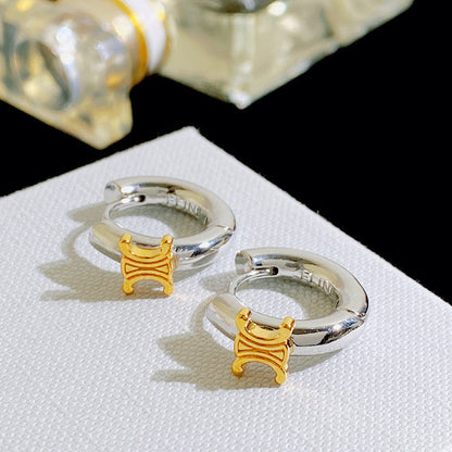 Arc Cold Wind Metal Touch Pigment Earrings