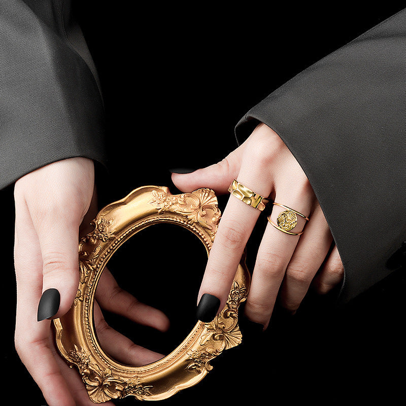 Ornament Korean Irregular Gold Jewelry Fashion Rings