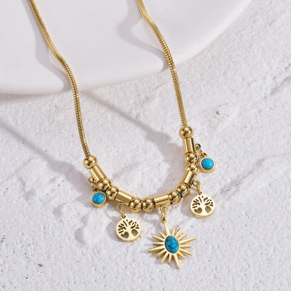 Women's Style Eight Awn Star Lucky Tree Necklaces