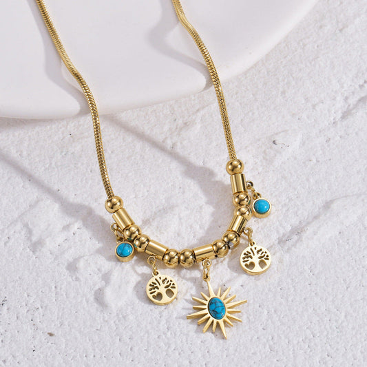 Women's Style Eight Awn Star Lucky Tree Necklaces