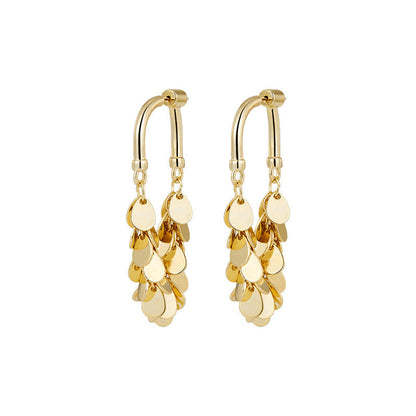 Long Tassel Round Rectangular Gold And Sier High Profile Earrings