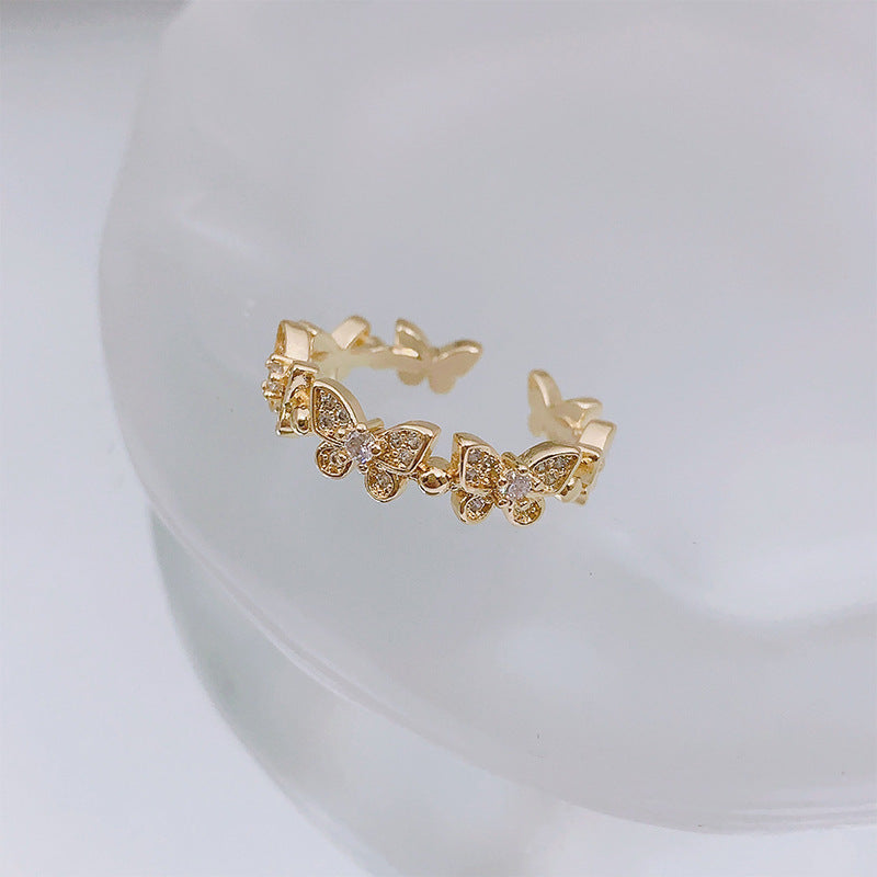 Diamond Love Heart Bow Tie Geometric Rings