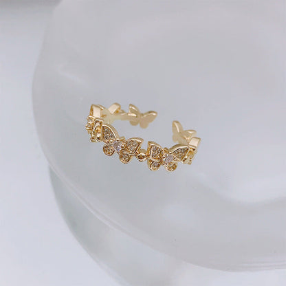 Diamond Love Heart Bow Tie Geometric Rings