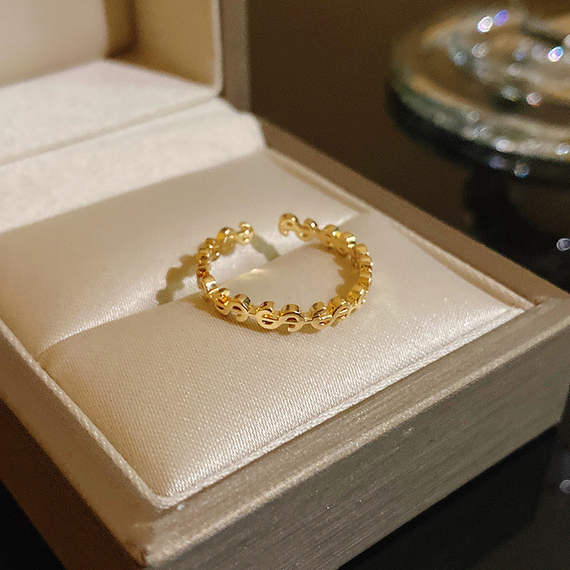 Pearl Zircon With Diamond Open Adjustable Rings