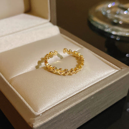 Pearl Zircon With Diamond Open Adjustable Rings