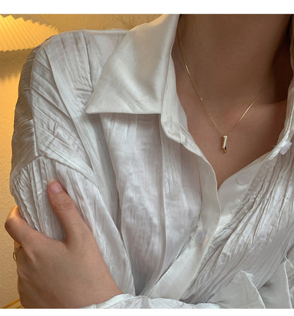 Women's Sterling Sier Geometric Buckle Simple Clavicle Chain Necklaces