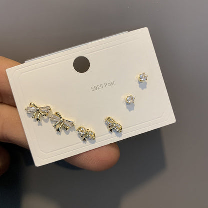 Popular Small Earings One Card Three Earrings