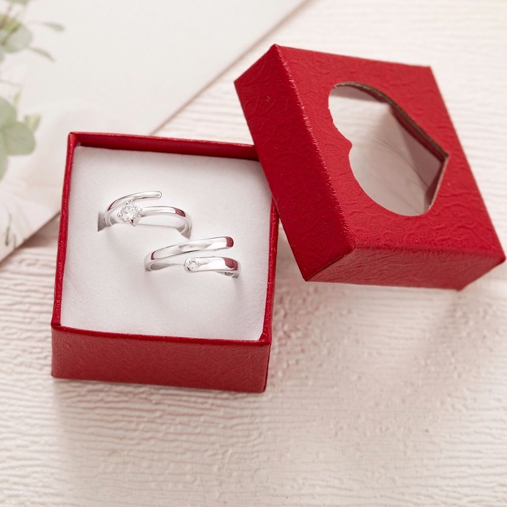 Fake Diamond Couple Wedding Adjustable Mouth Rings