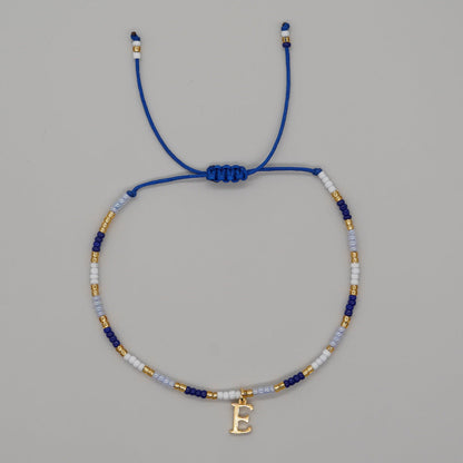 Women's Simple Style Contrast Color Bead English Letters Handmade Bracelets