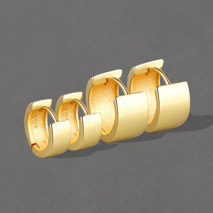 Women's Gold Glossy Circle Shape Personalized Ear Earrings