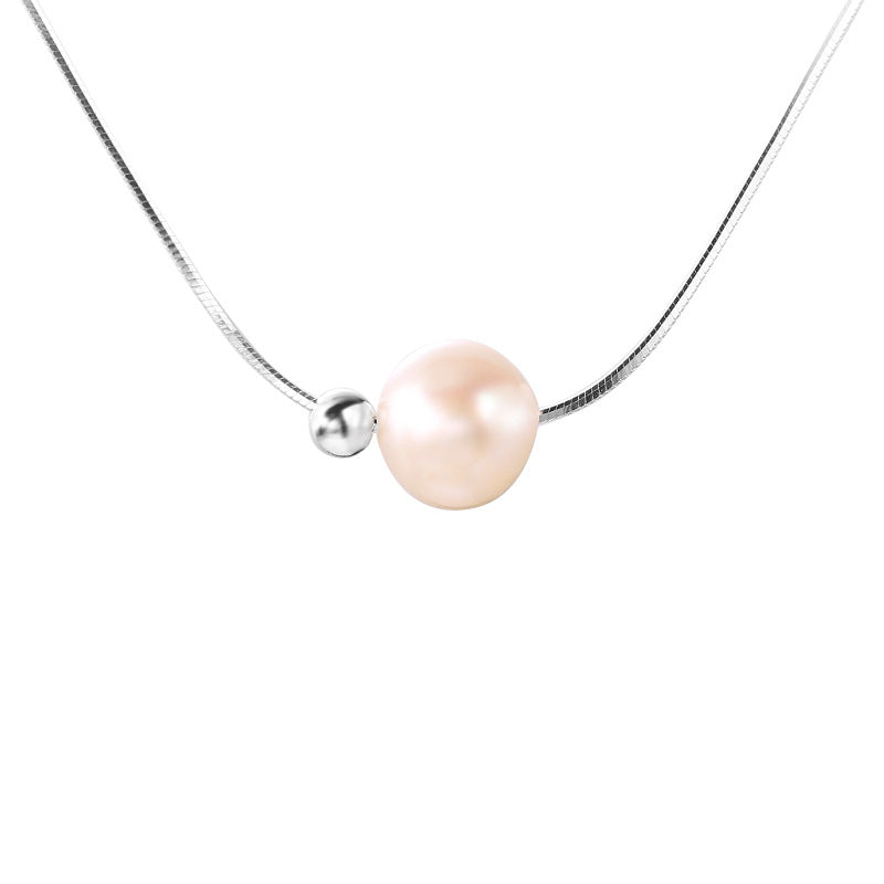 Women's Sier Pearl Ball Beads For Gentle Simple Graceful Niche Necklaces