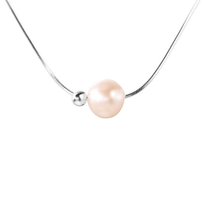Women's Sier Pearl Ball Beads For Gentle Simple Graceful Niche Necklaces