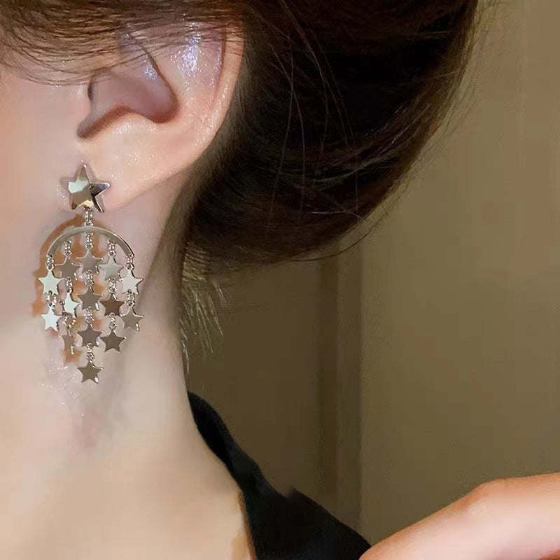 Women's Temperament Star Tassel Niche Design Unique Earrings