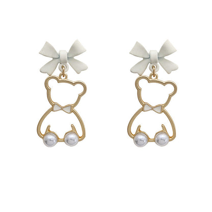 Cute Cartoon Cutout Bear Ear Sweet Earrings