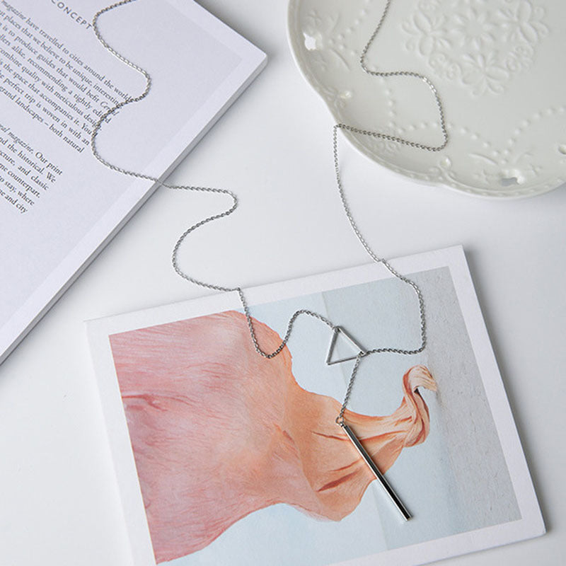 Women's Triangle Pendant Versatile Design Long Sweater Necklaces