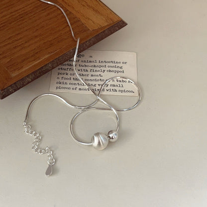 Sier Sterling Flash Round Beads Female Minority Fashion Necklaces