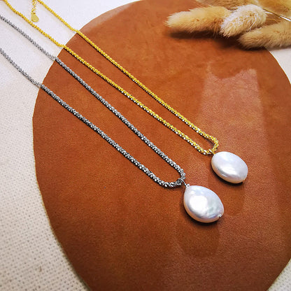 Single Natural Baroque Pearl Sparkling Starry Necklaces