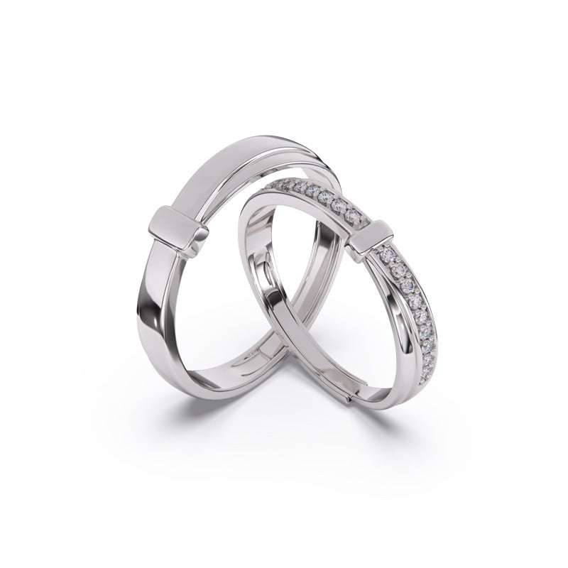 Women's & Men's And One Pair Minority Simple Interwoven Rings