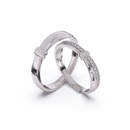 Women's & Men's And One Pair Minority Simple Interwoven Rings