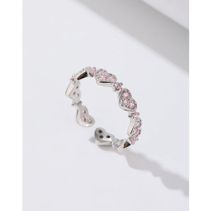 Heart-shaped Zircon Female Niche High Sense Index Finger Rings