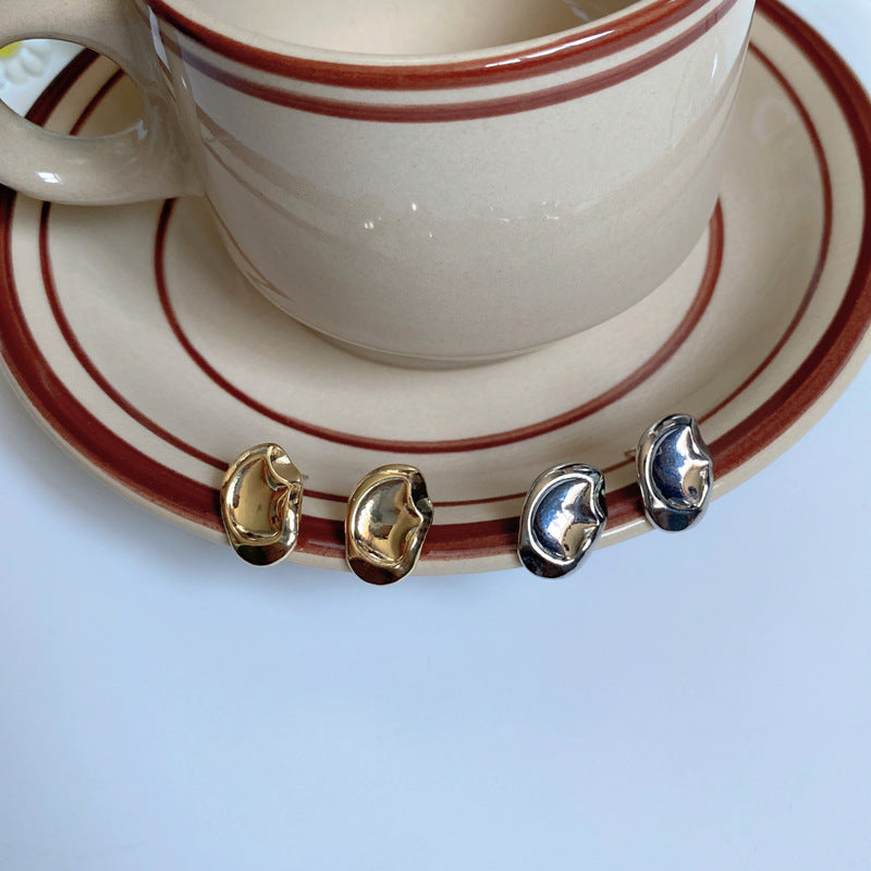 Women's Sier Needle Metallic Irregular Geometric Ear Earrings