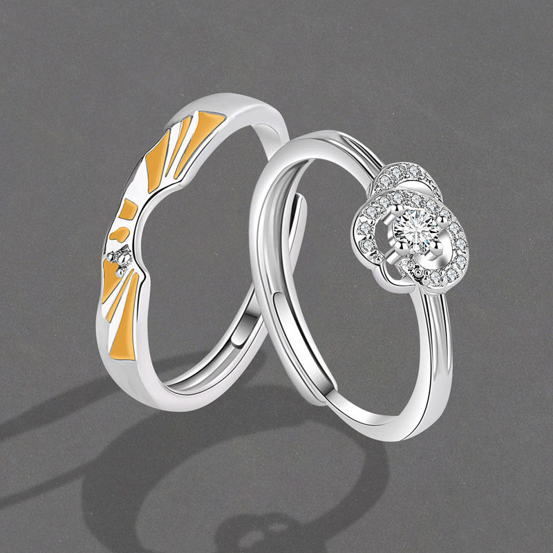 And Camellia Couple Pair Of Sunshine Rings
