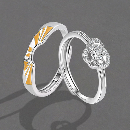 And Camellia Couple Pair Of Sunshine Rings