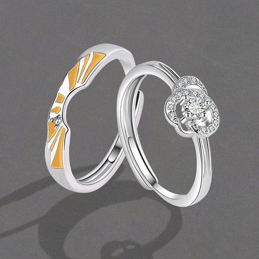 And Camellia Couple Pair Of Sunshine Rings