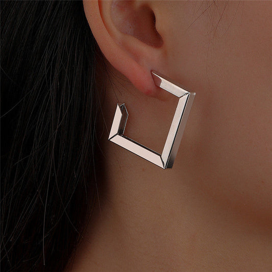 Women's Metal Personalized Fashion Match Diamond Geometric Earrings