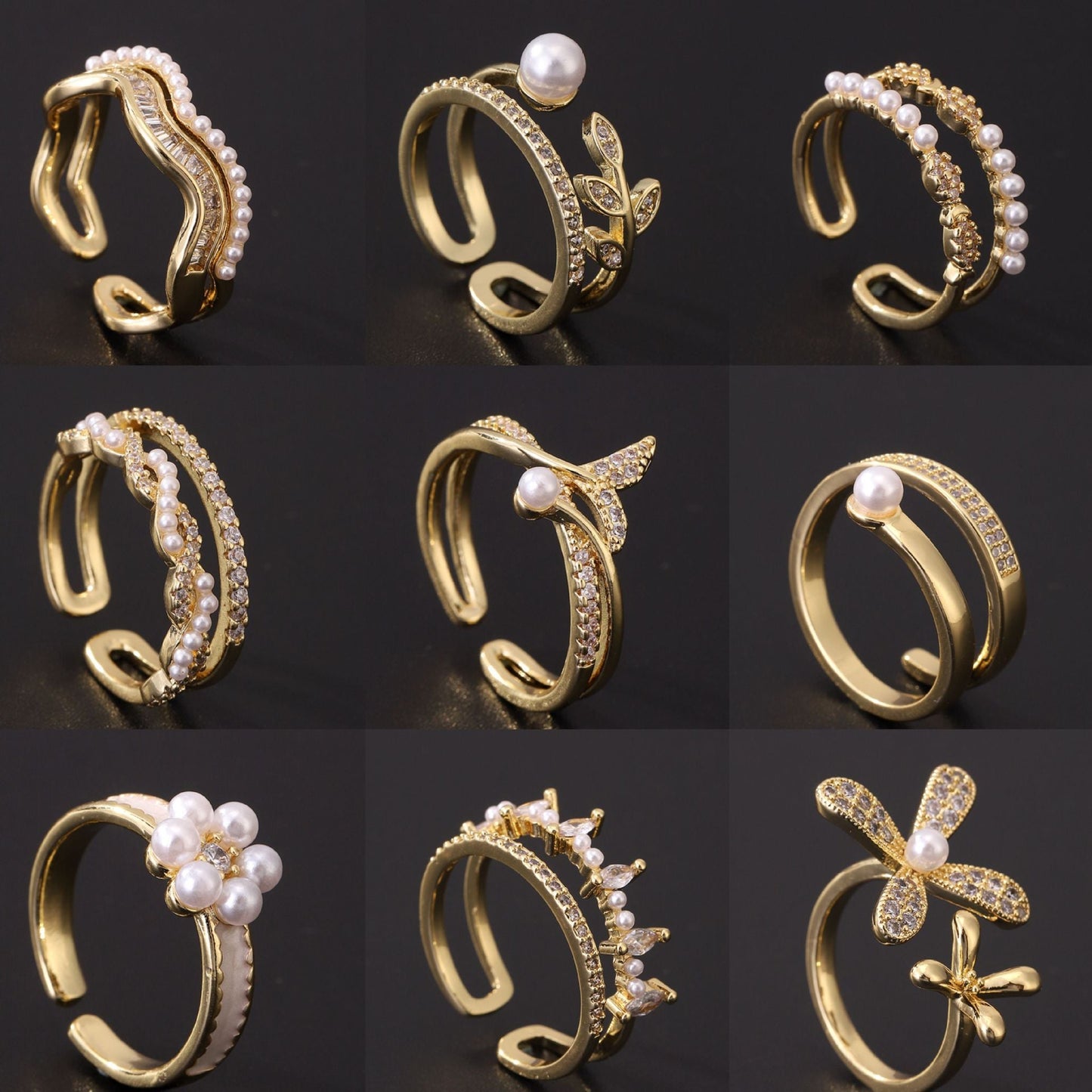 Women's Special Interest Light Luxury Design Pearl Fashion Rings