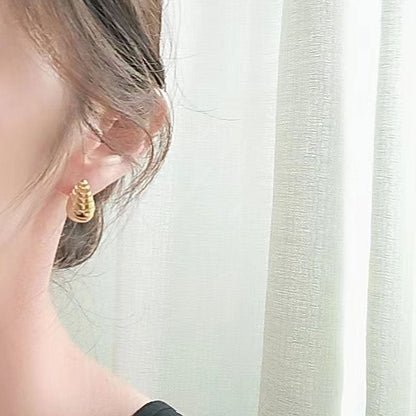 Women's Spiral Pattern Shaped Water Drop Ear Fashion Earrings