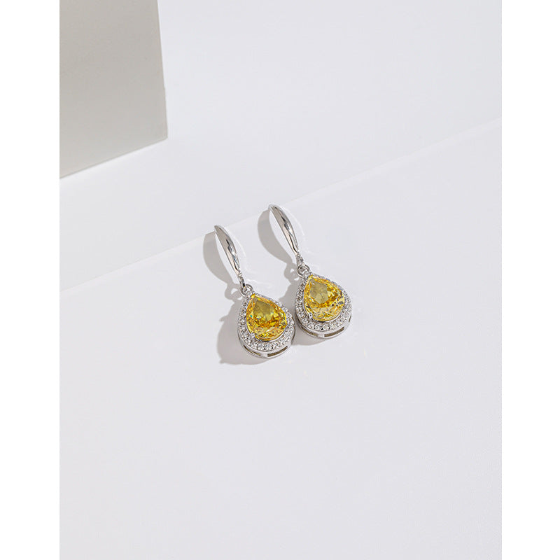 Women's Carbon Diamond Square For Niche Temperament Ice Earrings