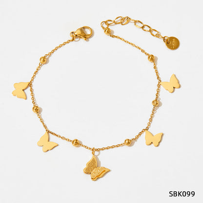 Tassel Butterfly Design Fashionable Stainless Steel Bracelets