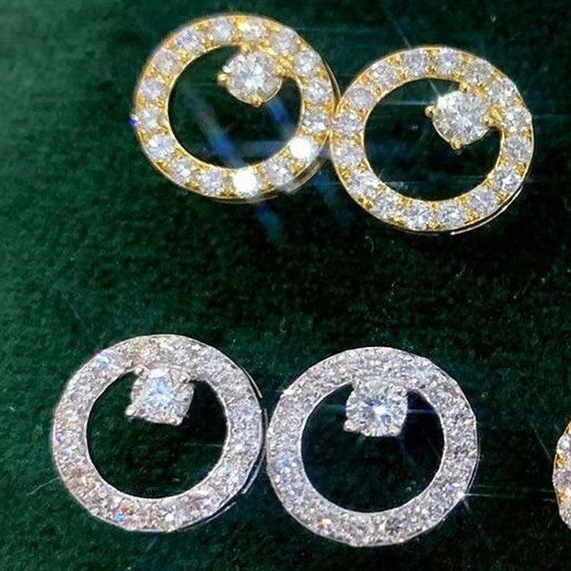 Shi Korean Geometric Circle Small Simple Earrings